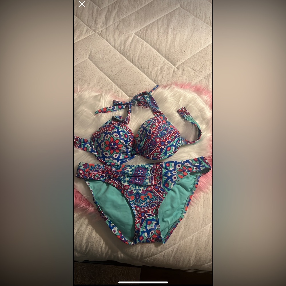 Swim suit bundle Mossimo Supply Co. Multicolor Bikini Set, Melon and magenta set
